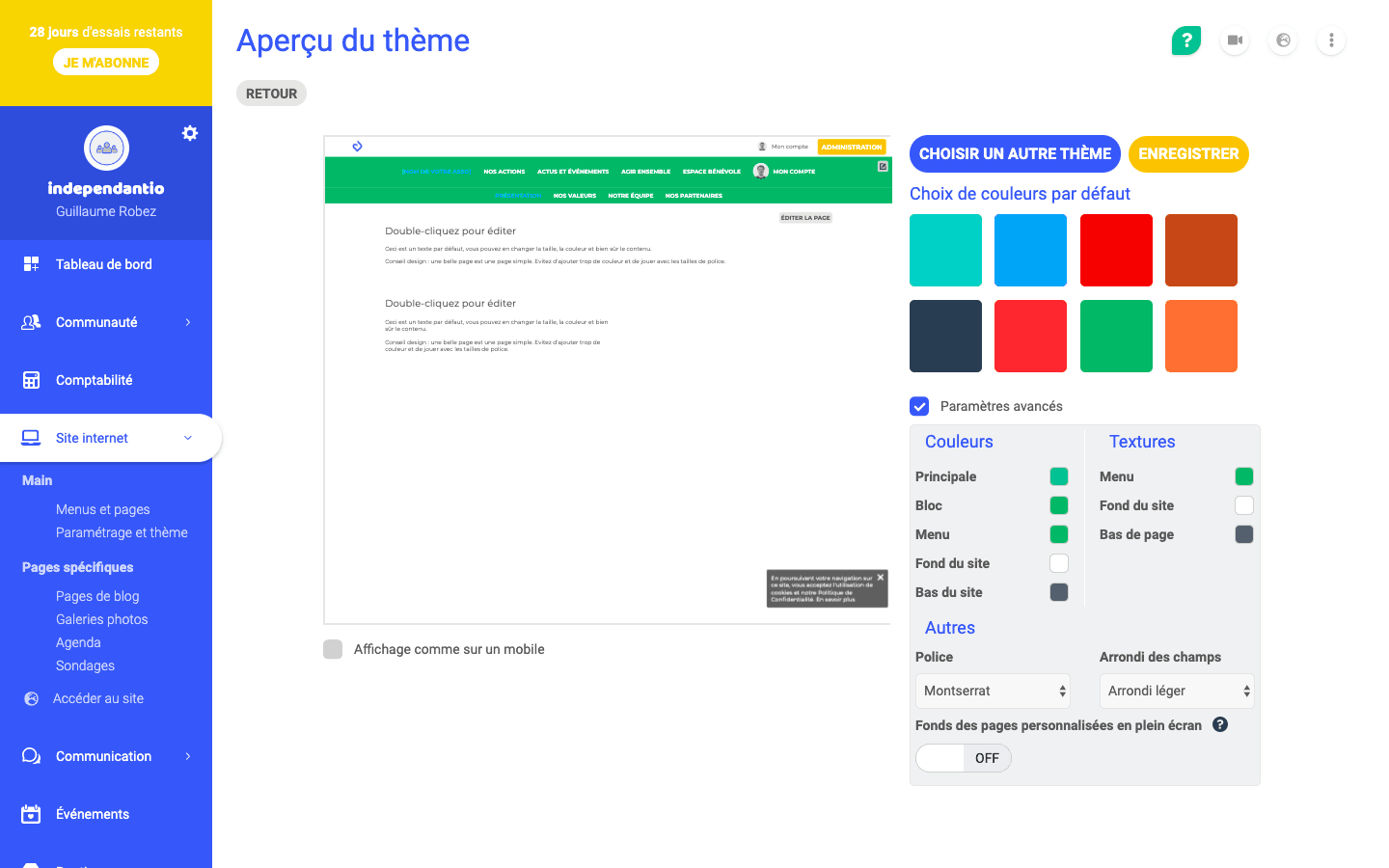 Assoconnect thème site