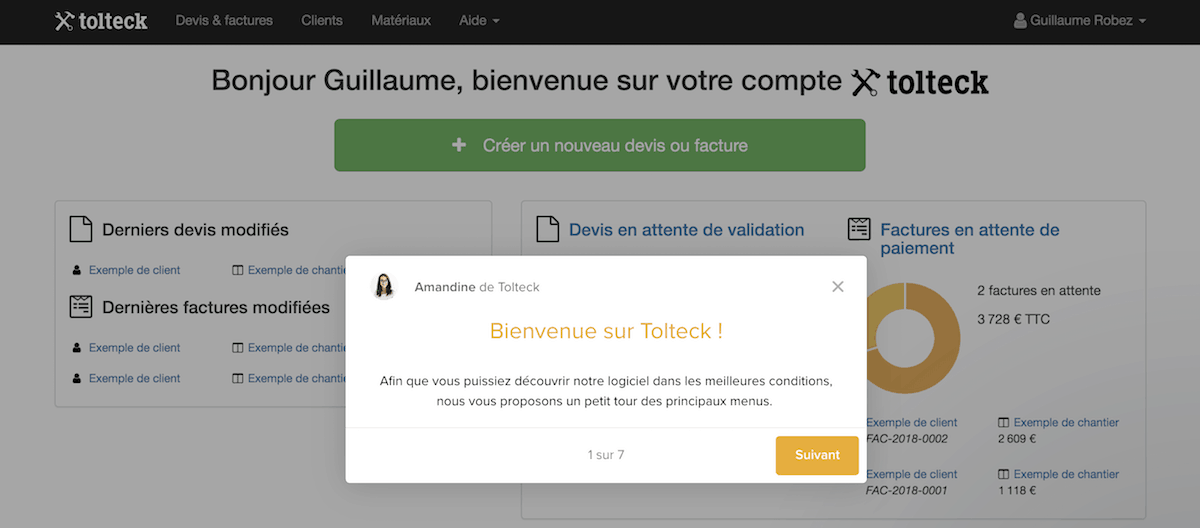 tolteck mon compte