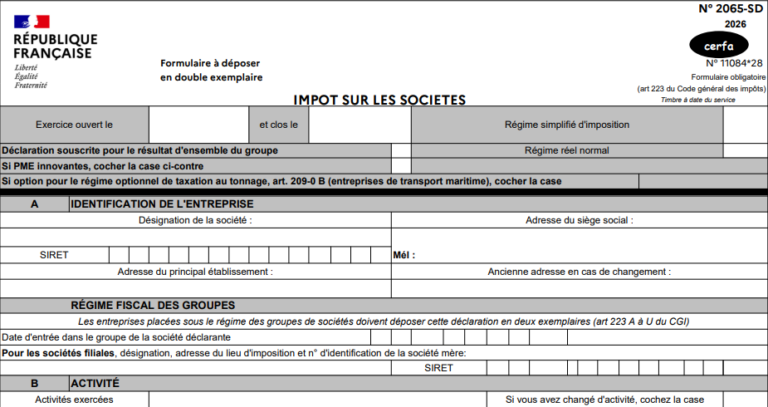 Cerfa 2065 | Comment Effectuer sa Déclaration 2065